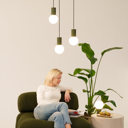 Ceiling lamp HALO olive green IP44 – minimalist Nordic ceiling light