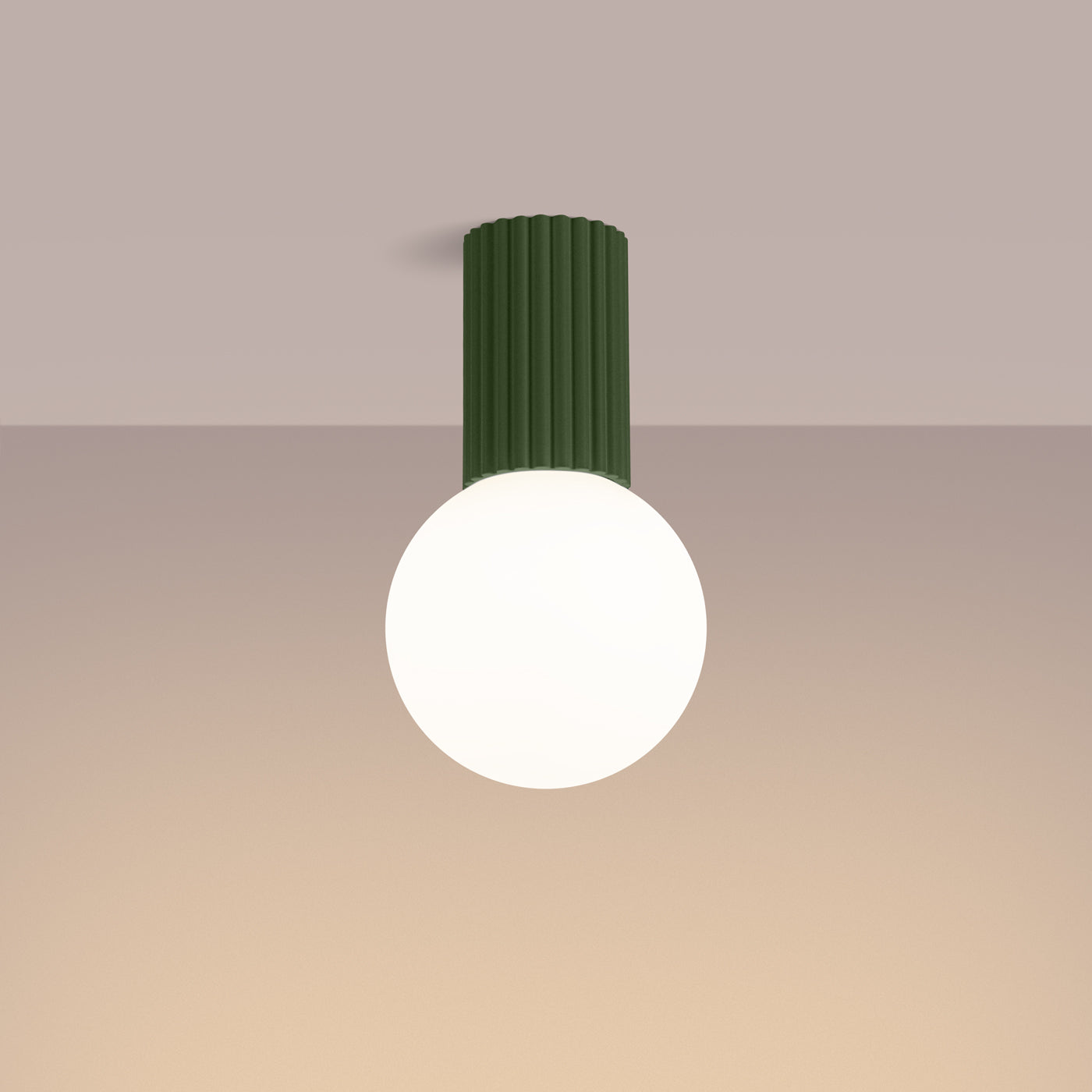 Ceiling lamp HALO olive green IP44 – minimalist Nordic ceiling light