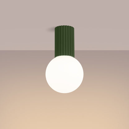 Ceiling lamp HALO olive green IP44 – minimalist Nordic ceiling light
