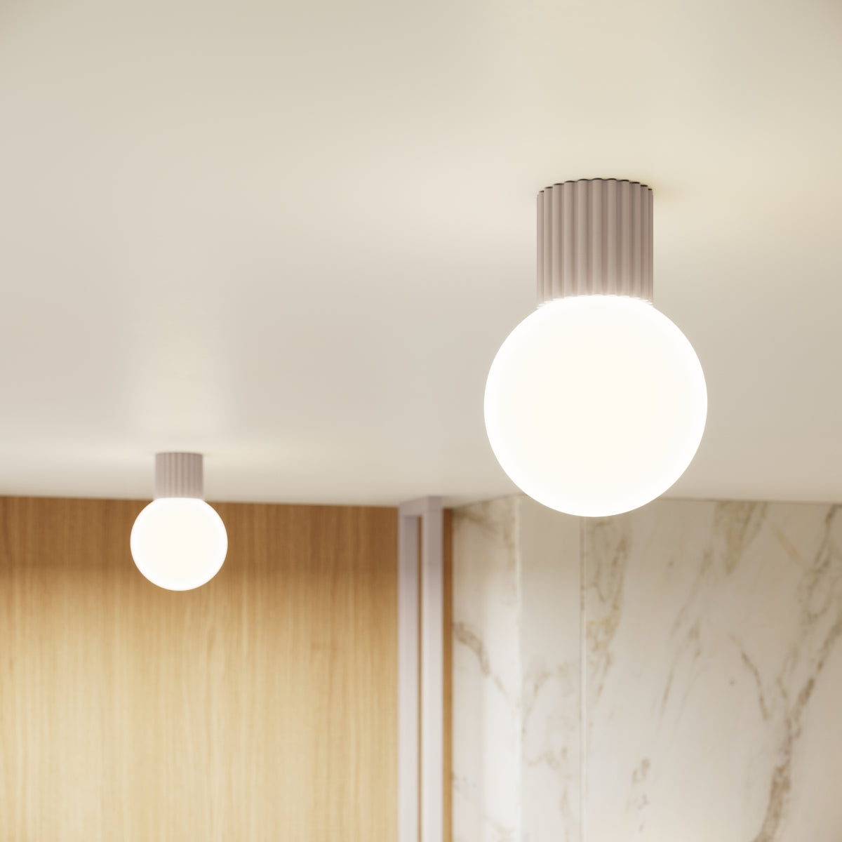 Ceiling lamp HALO taupe IP44 – modern Scandinavian ceiling fixture